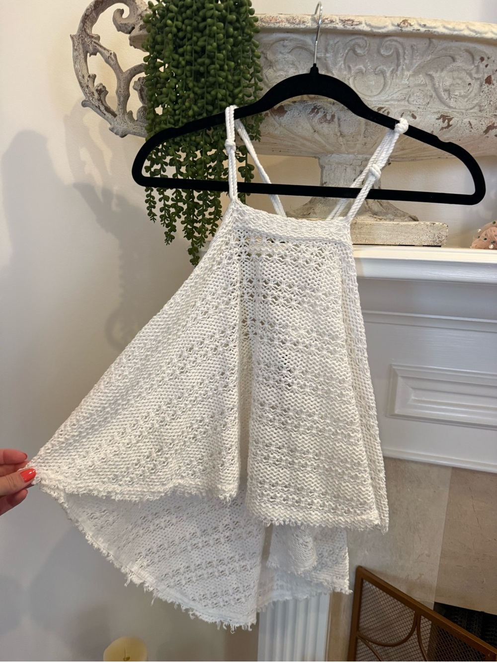 Free People White Knit Halter Camisole